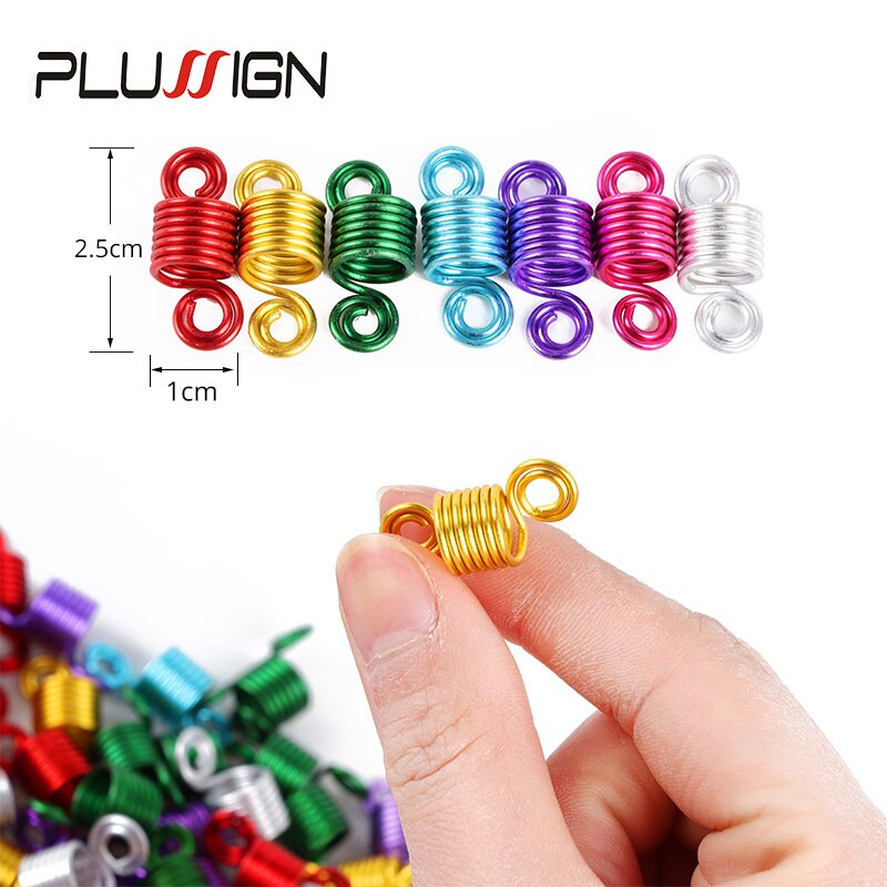 Plussign-anneaux de tressage en aluminium pour cheveux, multiples formes, pour femmes, accessoires de tressage, 10 à 20 pièces
