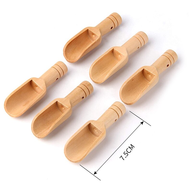30 Pcs Mini Wooden Spoon, Mini Bath Salt Spoon, Wooden Candy Spoon, Washing Powder Spoon Spoon Set Baby Spoon