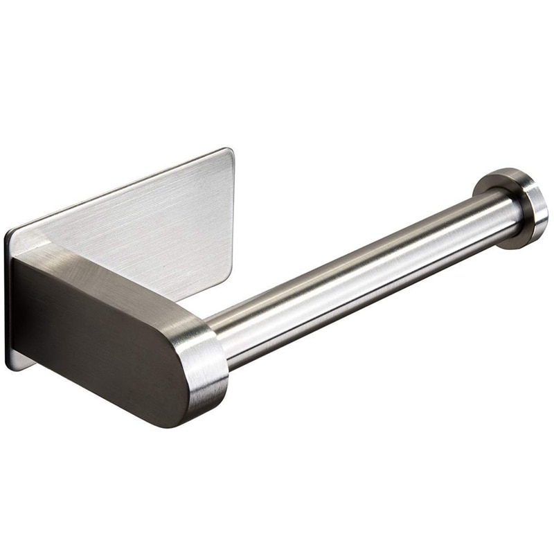 Portarrollos De Papel Higiénico De Pared Autoadhesivo - Acero Inoxidable 304, Níquel Cepillado, 3M