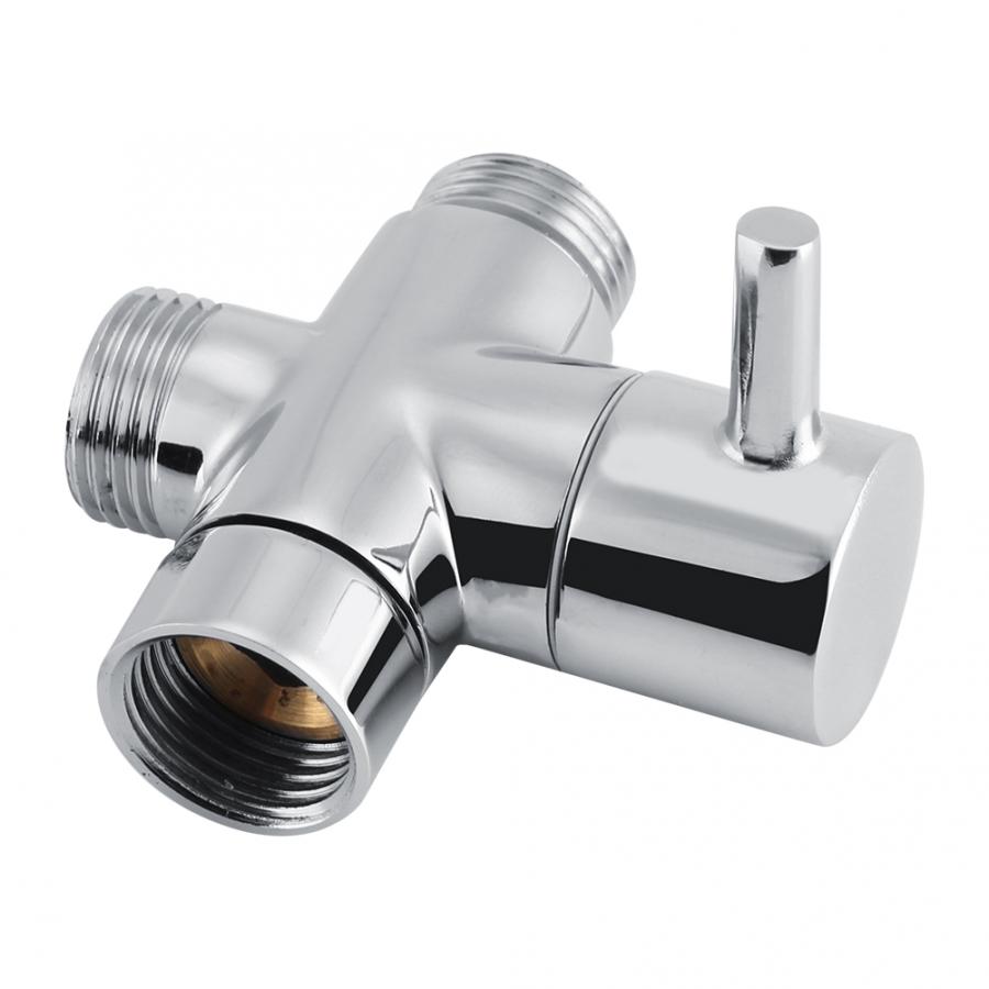 Shower Extension 3-Way T Shape Diverter Shut Off Valve Shower Toilet Bidet Sprayer Water Adapter