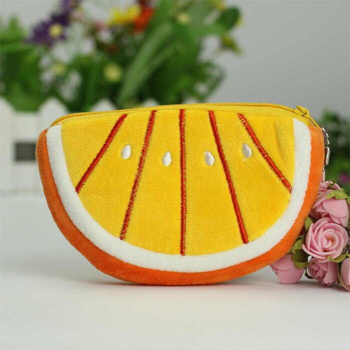 Cute Women Girls Watermelon Bag Coin Purse Favor Fish Extender Handbag Carteira Feminina MSJ99: Orange