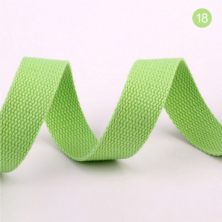 20mm 50 Yards Soft Cotton Canvas Webbing Strap for Backpack 1.2mm-1.5mm Thickness Bias Tape Bag Strap Sewing Ribbon 19 Colors: Neon green 20mm