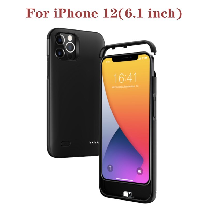 6000Mah Batterij Oplader Cases Voor Iphone 12 Pro 12 Mini Opladen Case Externe Powerbank Voor Iphone 12 Pro Max batterij Case: 6.1inch i12 12 Pro