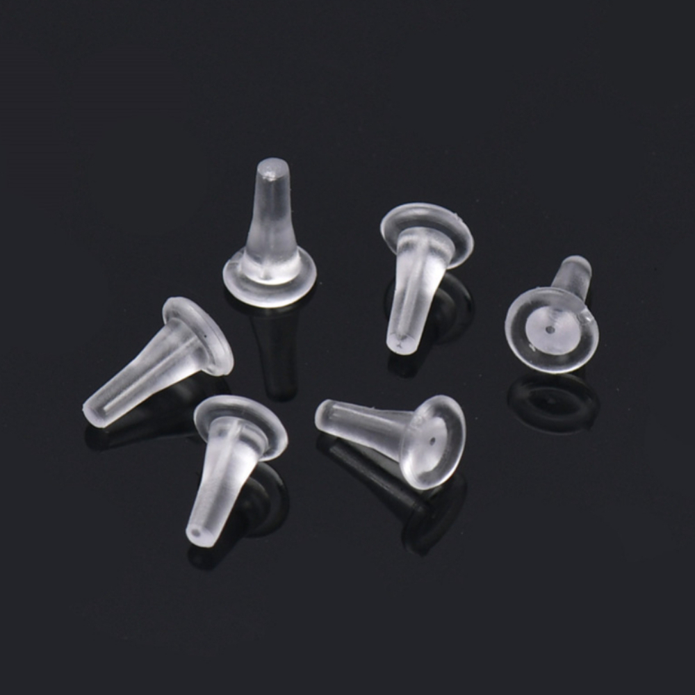 100pcs fermaglio per orecchini in gomma siliconica trasparente dado per orecchini orecchini accessori per gioielli fai da te materiali: Default Title