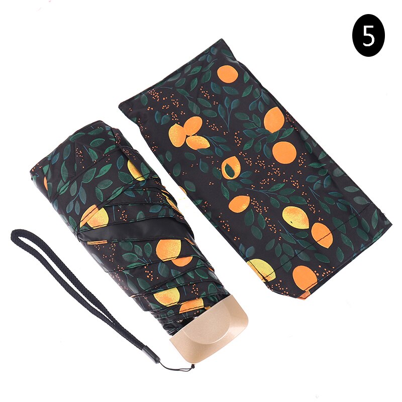 Paraguas de bolsillo Super pequeño para chica joven, sombrilla a prueba de lluvia, protección UV, tendencia, 1 Uds.: N5