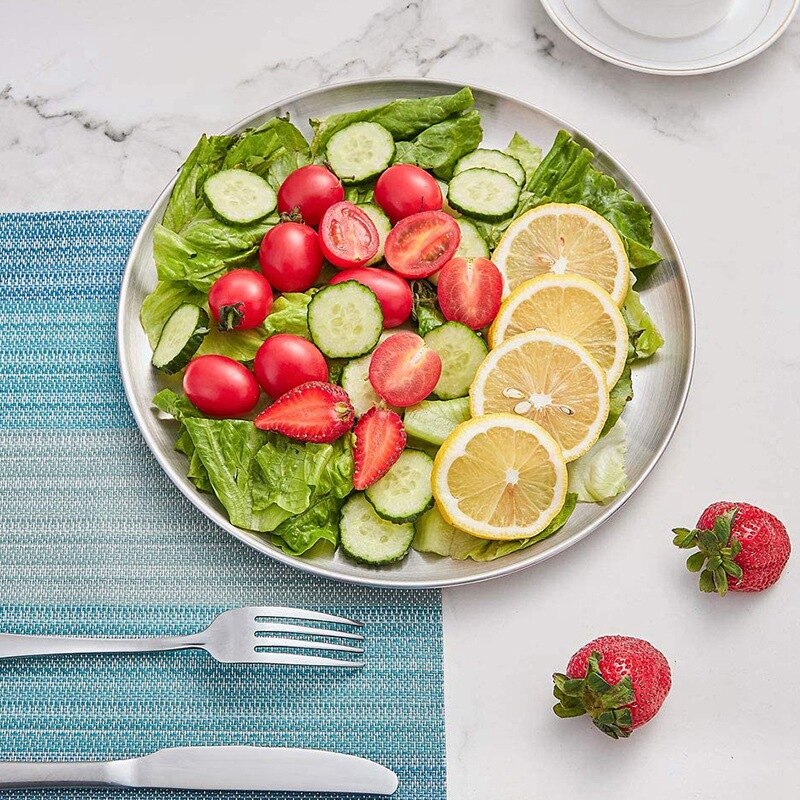 Rvs Pizza Pan 8-Inch Set Van 6, pizza Bakken Pan Pizza Lade Ronde Pizza Bakplaat Oven Lade, Non-stick