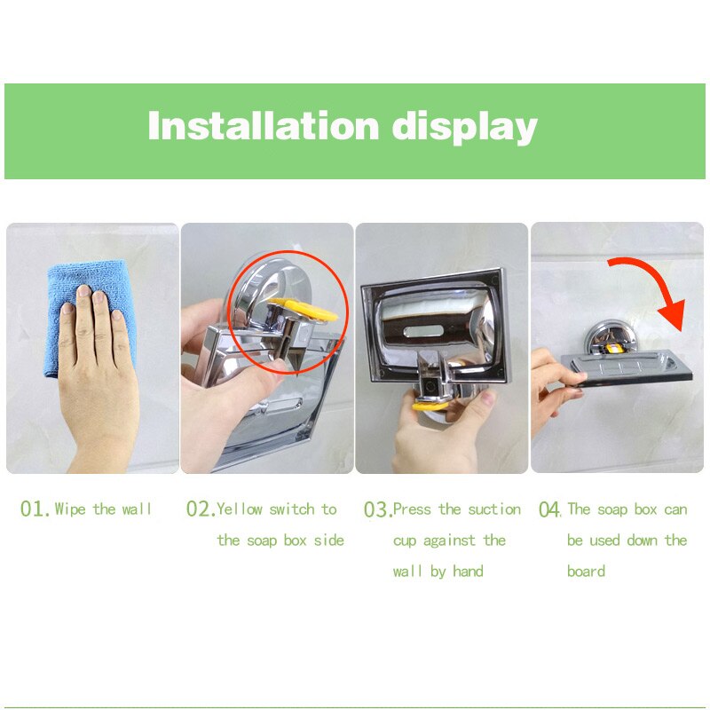 Soap Holder Suction Cup Soaps Dish Basket for Bathroom Shower Kitchen ALI88