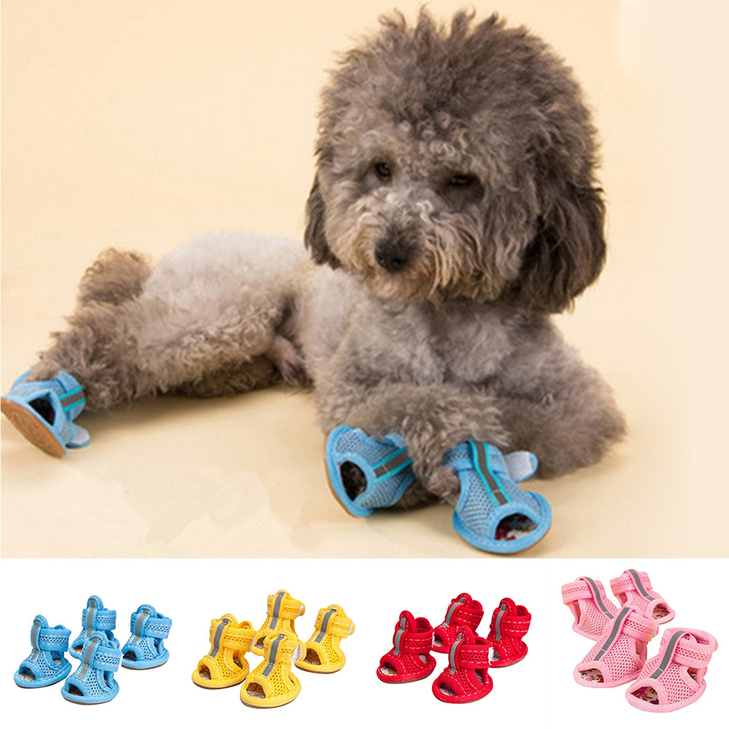 Dog Summer Shoes Breathable Mesh Shoes Dog Sandals Prevent Feet Anti-slip Shoes For Small Dog Puppies Footwear