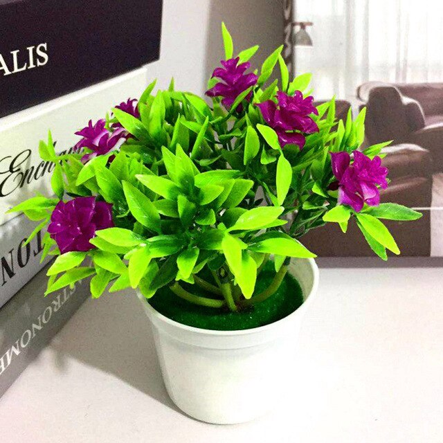 Artificial Flowers Plants Chic Realistic Outdoor Gardern Office Desktop Wedding Party Chirstmas Year Decoration: Purple