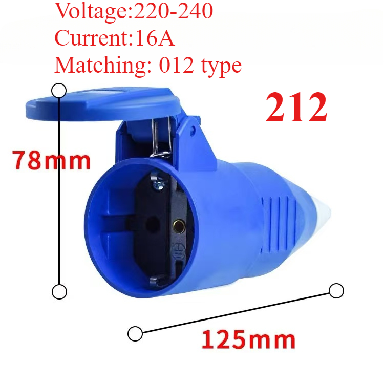 EU. Industriestecker-Fliegenbuchse SCHUKO wasserdicht 2PIN 16A IP44 IP54 verdeckte/wandige oberflächenmontierte Steckdose 200V 250V MÄNNLICH WEIBLICH: Lavendel