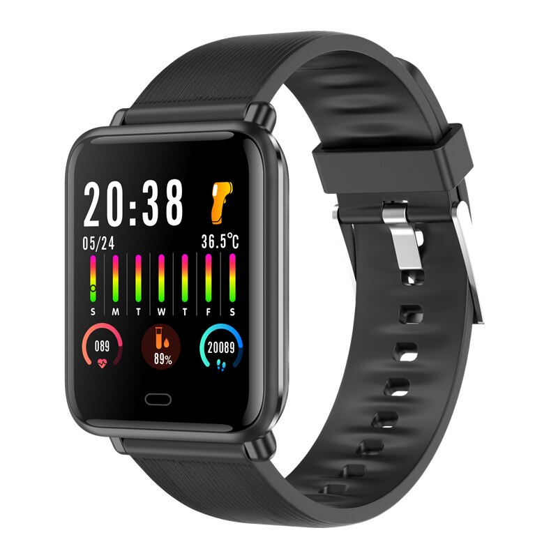 Q9t sport smartwatch lichaamstemperatuur meten aangepaste wijzerplaat smartwatch mannen vrouwen hartslagmeter armband voor android ios pk  p9
