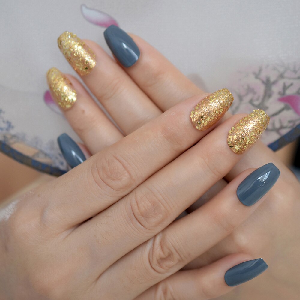 Faux Ongles blancs, à paillettes, ombrés, pointes Stiletto, personnalisés, avec strass et nœud papillon pour décoration: L5194