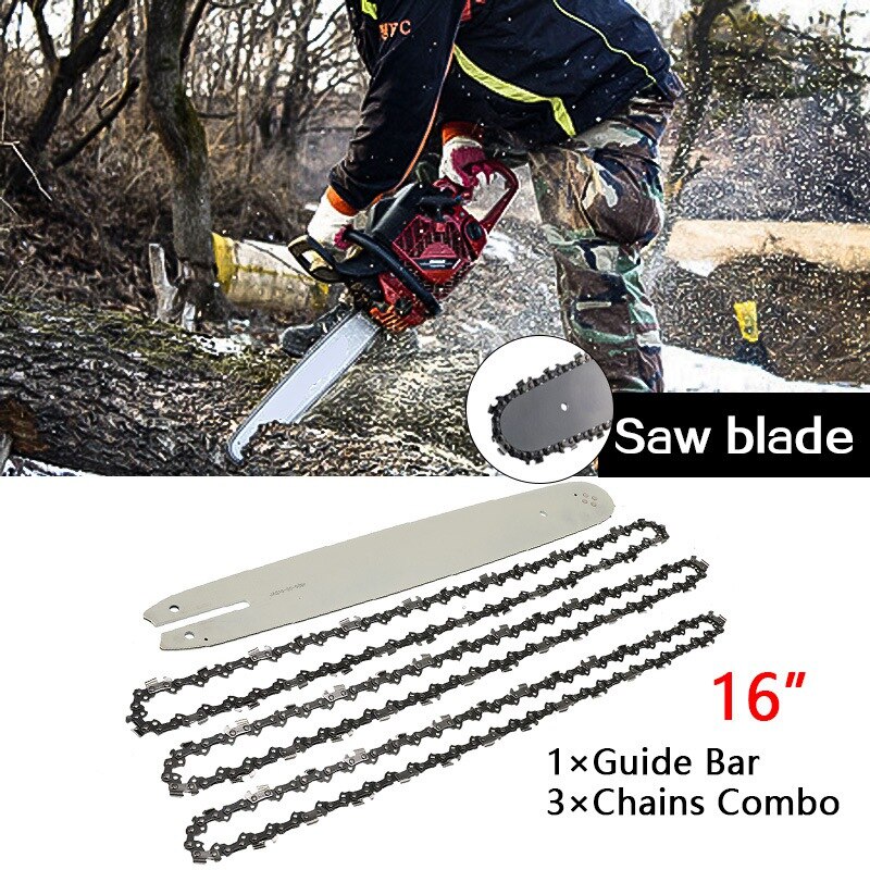 Barra guía con cadenas para motosierra, sierras de cadena de 16 pulgadas para STIHL 009, 012, 021, E180, MS180, MS190, MS250, 3 unidades