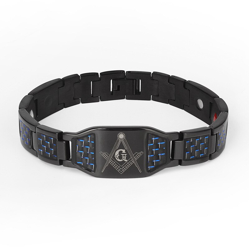 MADALENA SARARA Prämie Titan Stahl Faser Kohlenstoff Energie Armbinde Germanium Magneten Negativ Ionen Intarsien Gesund Für Körper: Stahl farbe