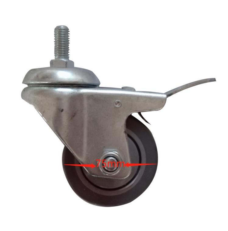 Bbq Europe Type Industrial Caster Wheel Bbq Roller Trolley Rubber Wear-resistant Fixed Caster