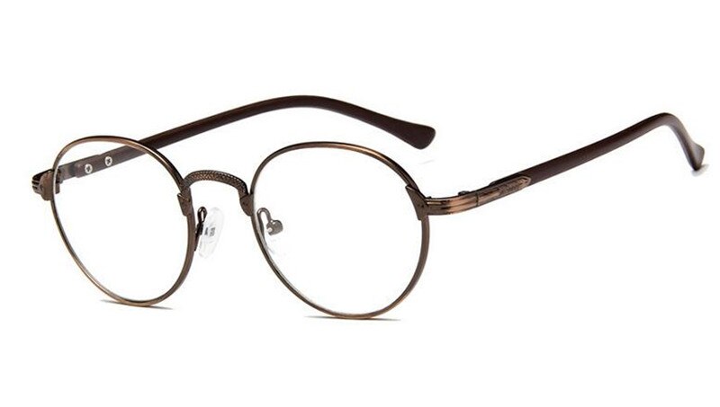 Betsion vintage ovalt guld brillestel mand kvinder almindelige briller klare briller: Kaffe