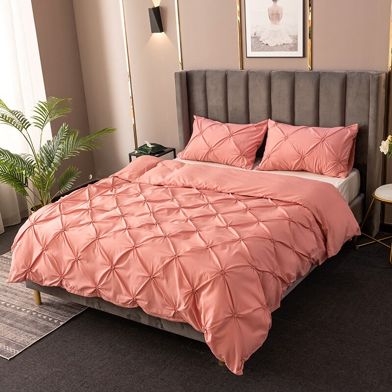 Luxe Bed Set Dekbed Beddengoed Sets Grijs Koning Dekbedovertrek Set Thuis Texile Geen Vel: Roze / Twin