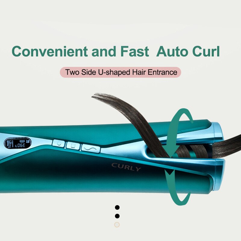 Automatic Hair Curler Ceramic Magic Iron Waves Multistyle Tools USB Rechargeable Rotating Curling LCD Display For Curly Machine