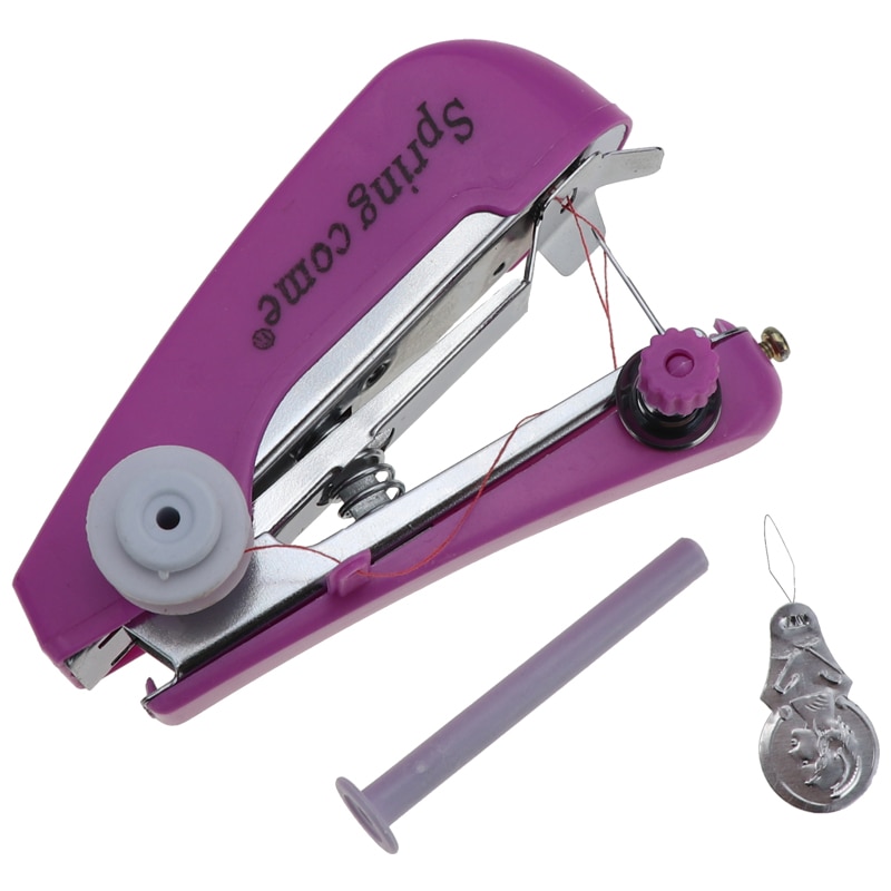 Mini draagbare naaimachine Handmatige bediening naaien gereedschap eenvoudige creatieve reizen voor thuis kleine borduurwerk