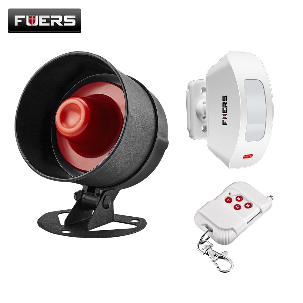 FUERS-sistema de alarma de seguridad para el hogar, cortina infrarroja, sensor de humo, inalámbrico, altavoz de memoria, alarma Local, 100dB: Kit 3