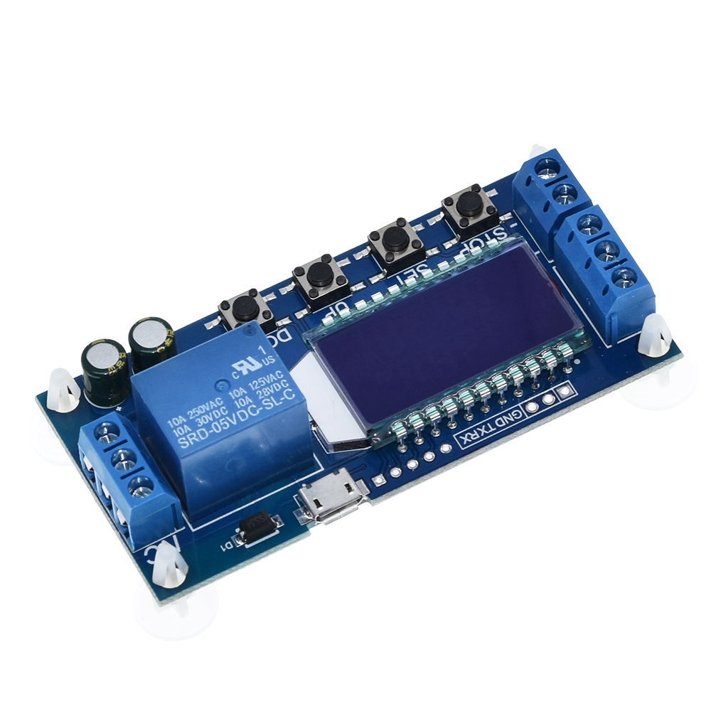 6-30V Micro Usb Digitale Lcd Display Tijdrelais Module Controle Tijdschakelaar Trigger Cyclus Module XY-LJ02