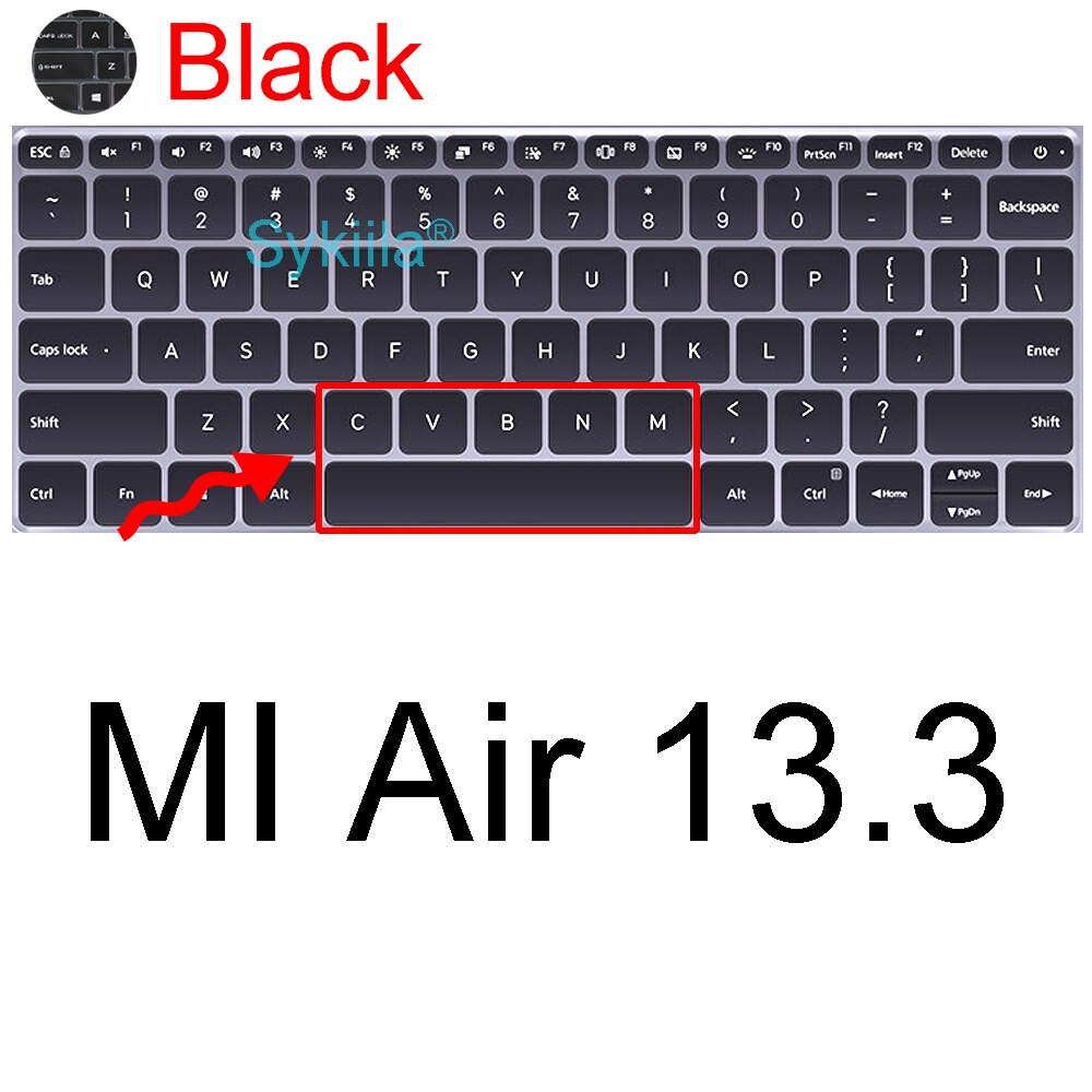 Klawiatura pokrywa dla Xiaomi MI Air 12.5 13.3 Pro 15X14 Gaming Ruby 15.6 Protector skórzane etui silikonowe TPU Laptop Notebook 2021: Black MI Air 13.3