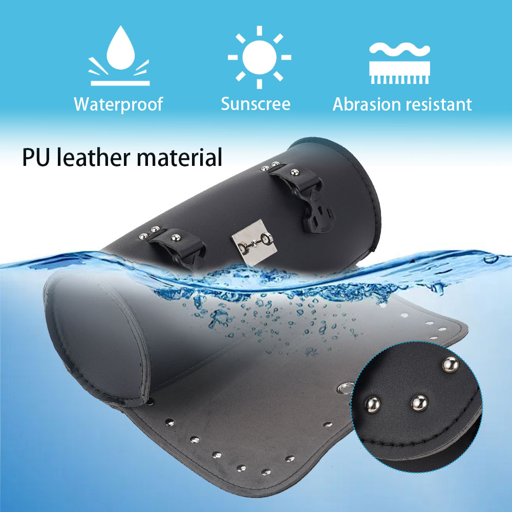 Motorcycle Luggage Storage Pouch Saddlebag Moto Backpack handlebar bag Tool Bag Faux Leather Waterproof Side Pannier Bag Black