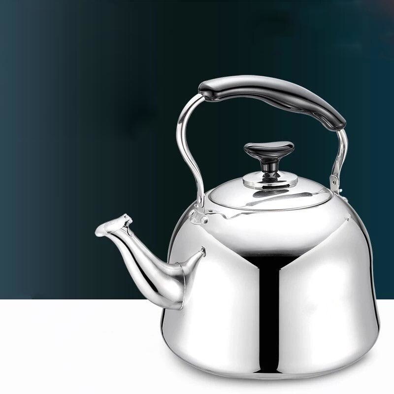 Tyk fødevaregodkendt kedel i rustfrit stål gas gas fløjte kedel induktionskomfur stor kapacitet kedel camping elkedel