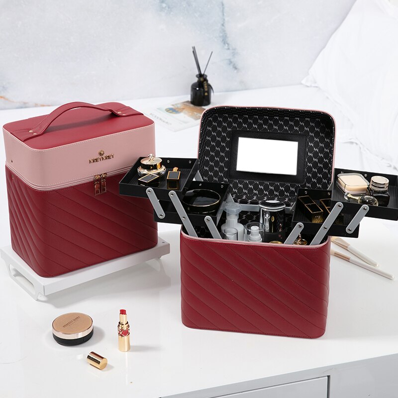 Makeup Bag Toiletry Cosmetic Storage Box Portable travel Make Up Suitcase: 8