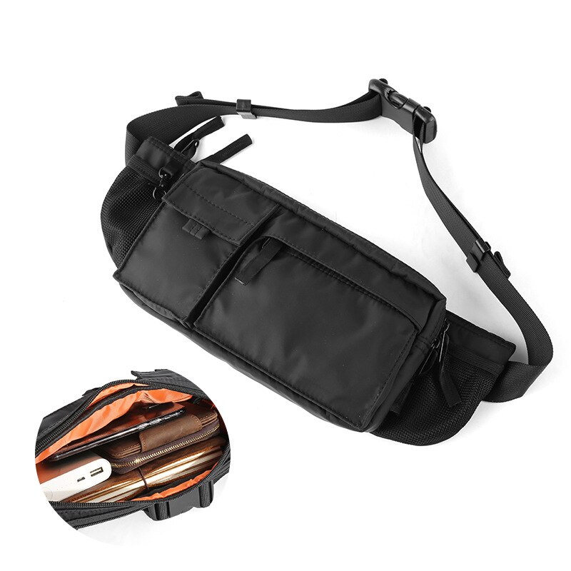 Waterproof Crossbody Bag Casual Shoulder Bags with Sports Belt Chest Bag Zipper Multi-layer Backbags Waist Pack