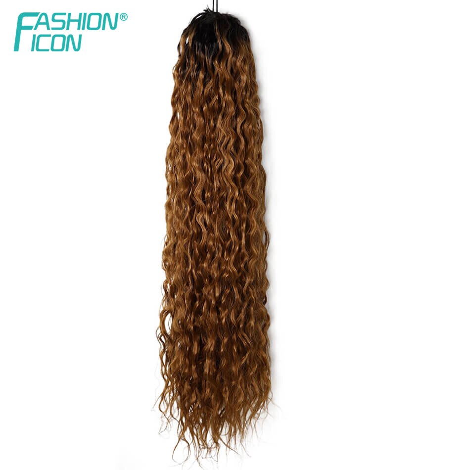 Extensions de queue de cheval synthétiques de cheveux réalistes avec pince 28 pouces 140G fausse tresse femmes haute température fibre par icône de la: T2-30