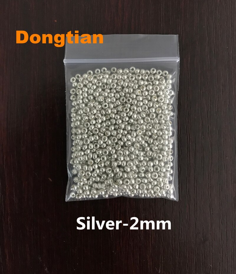 10g/ pakke 2mm 3mm guldperler sølvperler glasperle smykker gør perlebroderi til høj prisydelse: Sølv -2mm