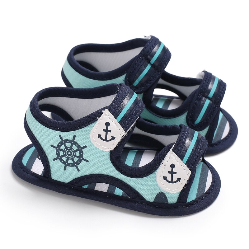 Sandália infantil de verão, romper para meninos com lona, sapatos macios para crianças pequenas