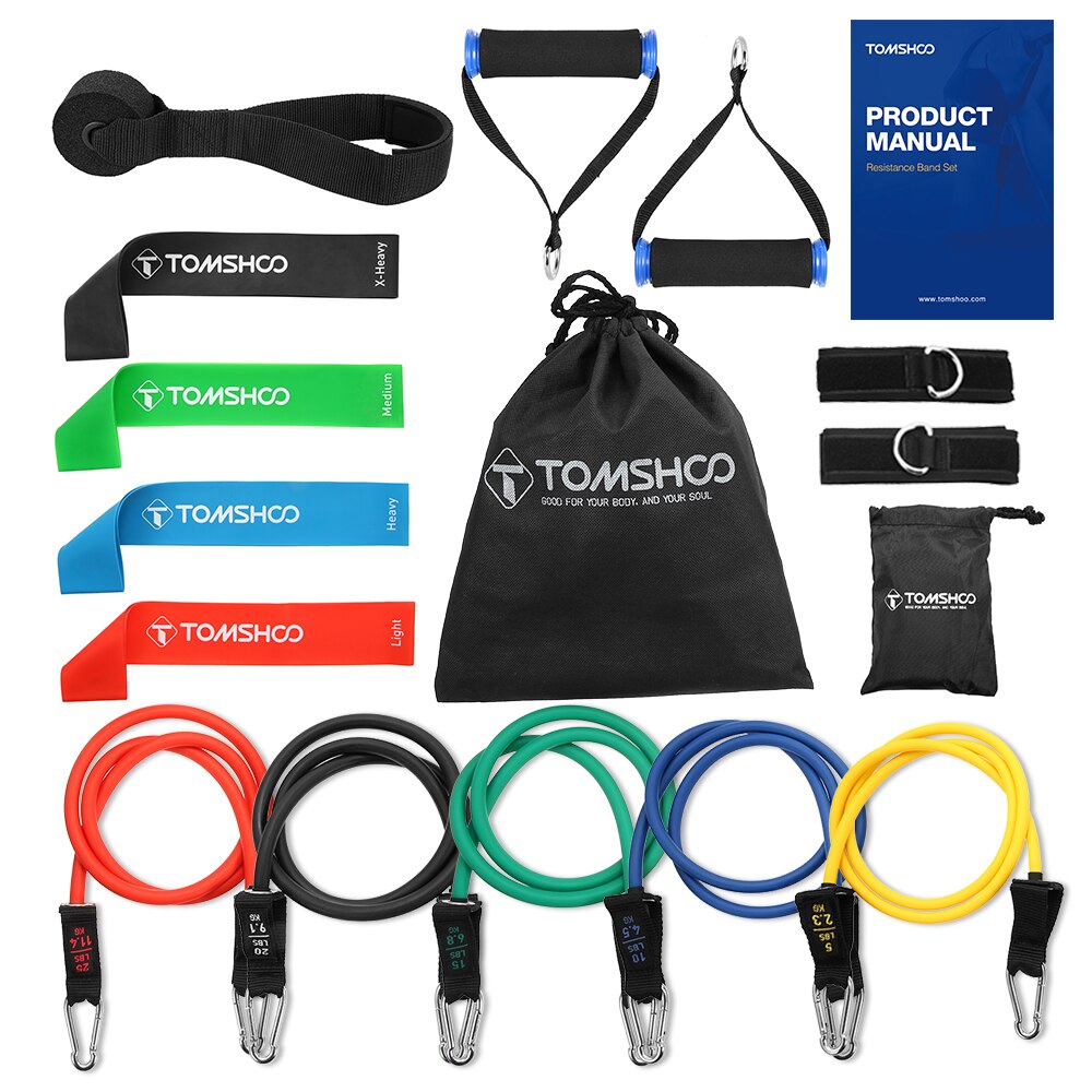 Bandas de resistencia para Fitness, juego de banda de resistencia, 17 Uds., banda de Fitness, Yoga, gimnasio, ejercicio, banda de goma elástica, juego de correas en el tobillo: 17Pcs