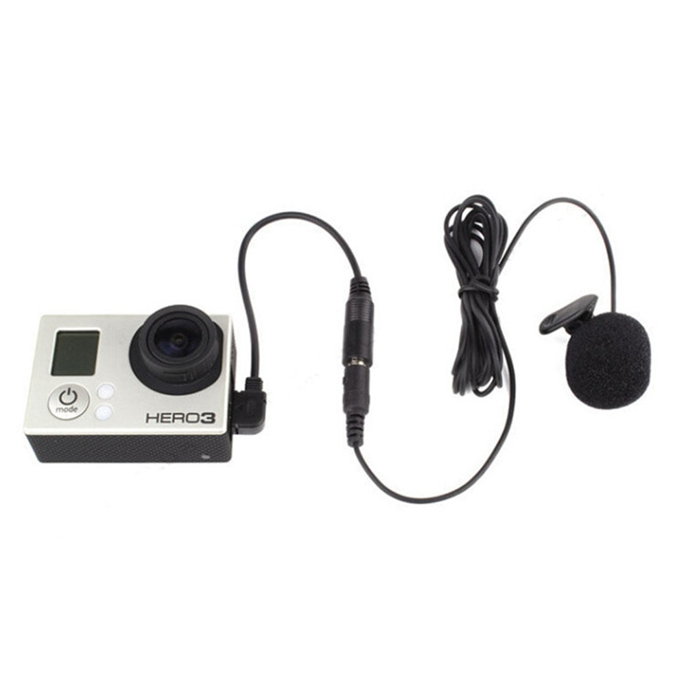 Stereo Microphone with 3.5mm Mic Adapter Clip External Mic for Gopro Hero3/3+/4 action camera accessories