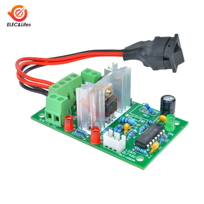 Controlador de velocidad del Motor Reversible CC 6-30V 10A L0371, de 80W, alto Torque ajustable, regulador de velocidad PWM, Control potenciómetro de conmutación