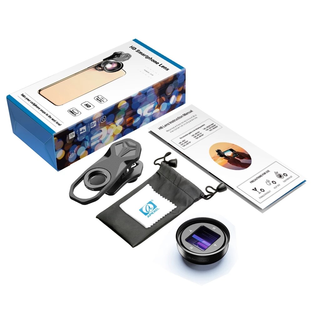 APEXEL Anamorphic Lens 1.33X Widescreen Movie Lens 4K HD Vlog Shooting Deformation Filmmaking For iPhone Xiaomi Samsung Phones