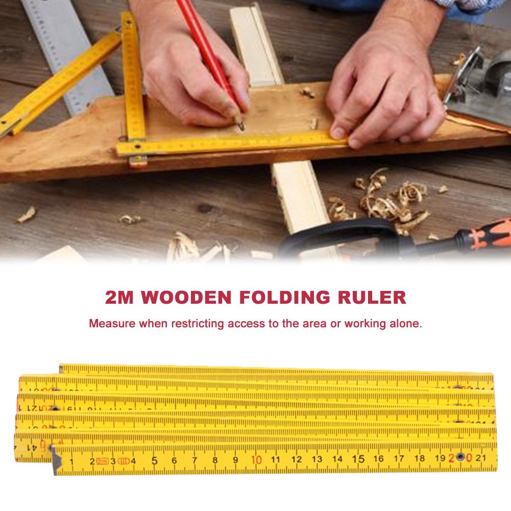 2 Meters Wooden Folding Ruler 8 Folding Wooden Ruler Versatile Measuring Tools Wooden Ruler Teaching Supplies Matching Tools