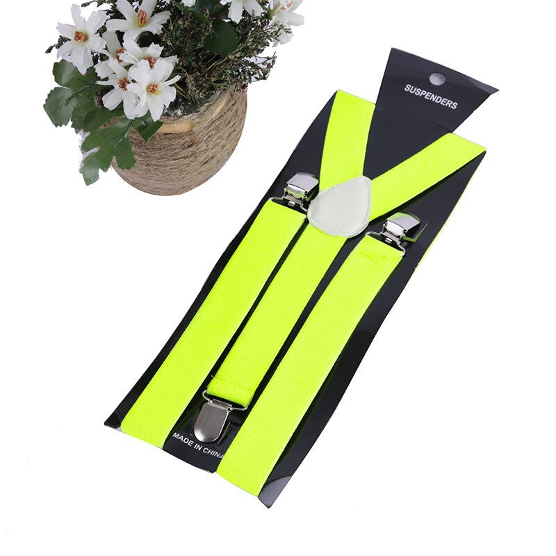 17 Kleuren Mode Vrouwen Mooie Elastische Verstelbare Band Clip Bretels Kleding Accessoires: Fluorescent Yellow