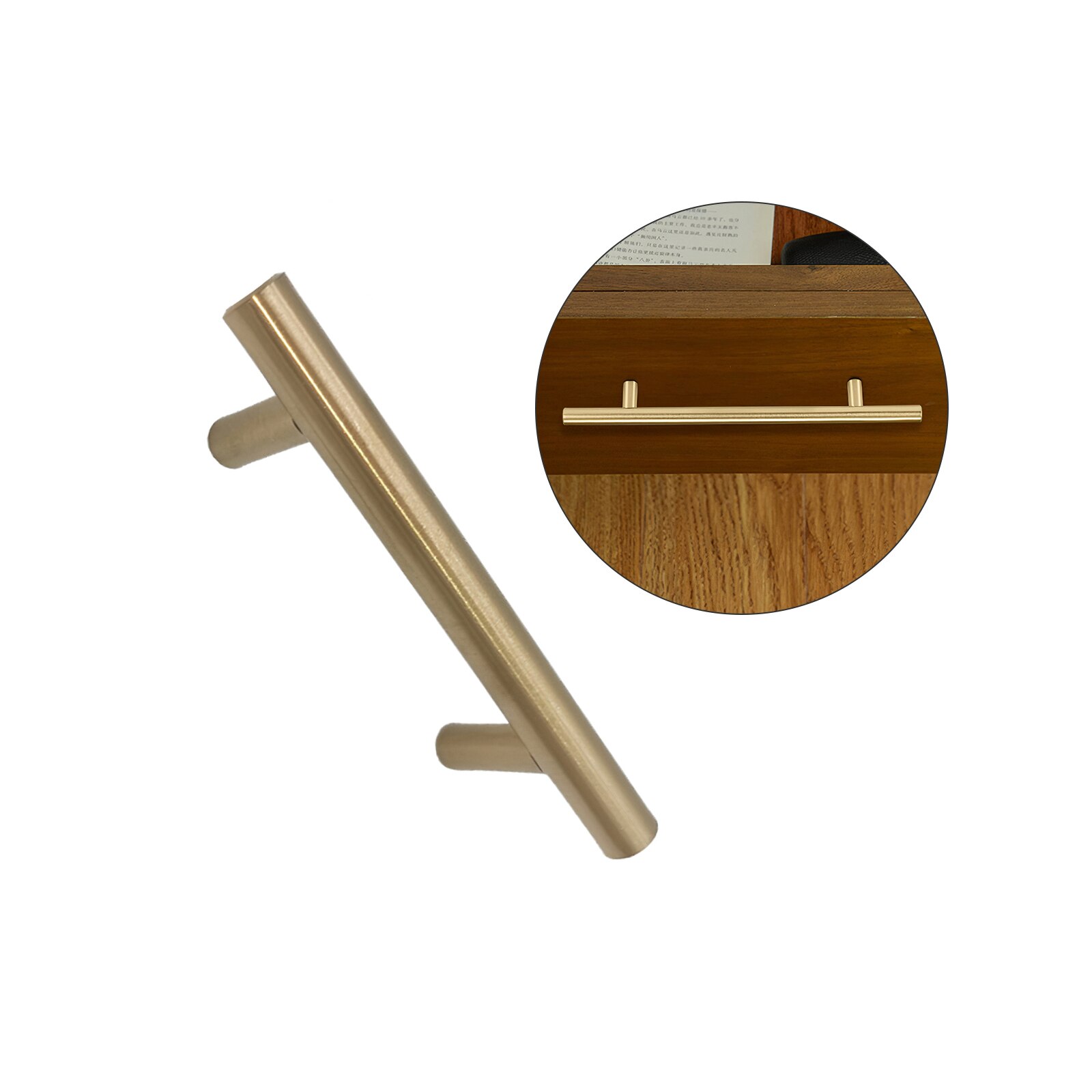 Modern Gold Kitchen Door T Bar Straight Handle Knobs Cabinet Pull Diameter Stainless Steel Handles Furniture Handle
