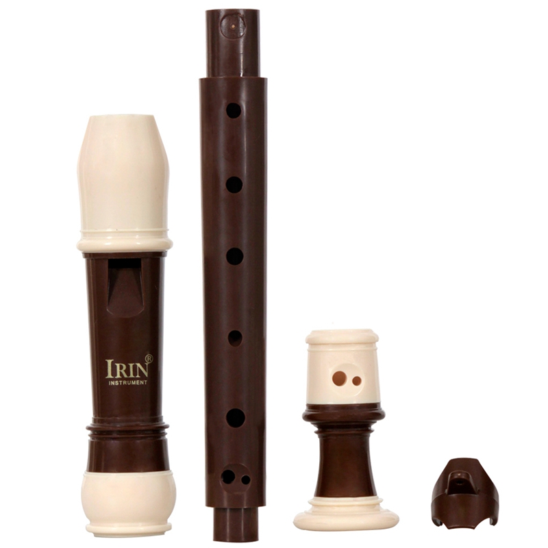 Irin-Grabadora de clarinete Soprano Abs, flauta larga, grabadora barroca, Accesorios para Instrumentos Musicales de huellas para principiantes (café)