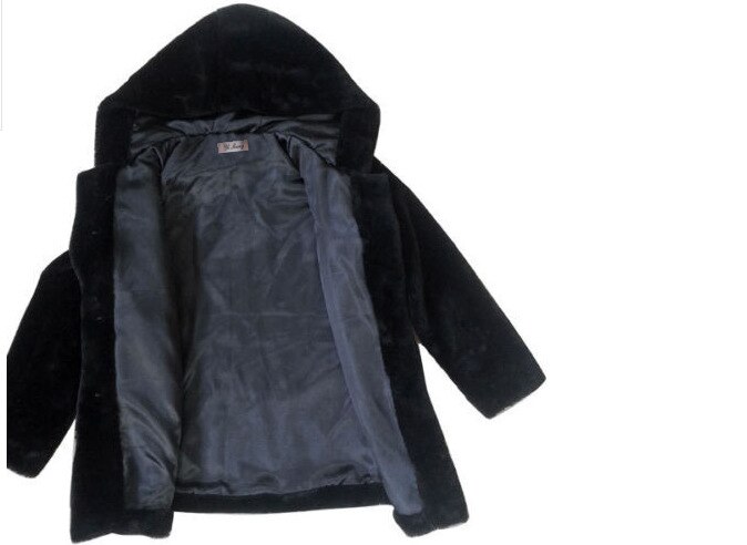 Vinter europæiske amerikanske kvinders jakker med hemmelig knap hætteklædt ensfarvet uldfrakke til graviditet kvinder sort