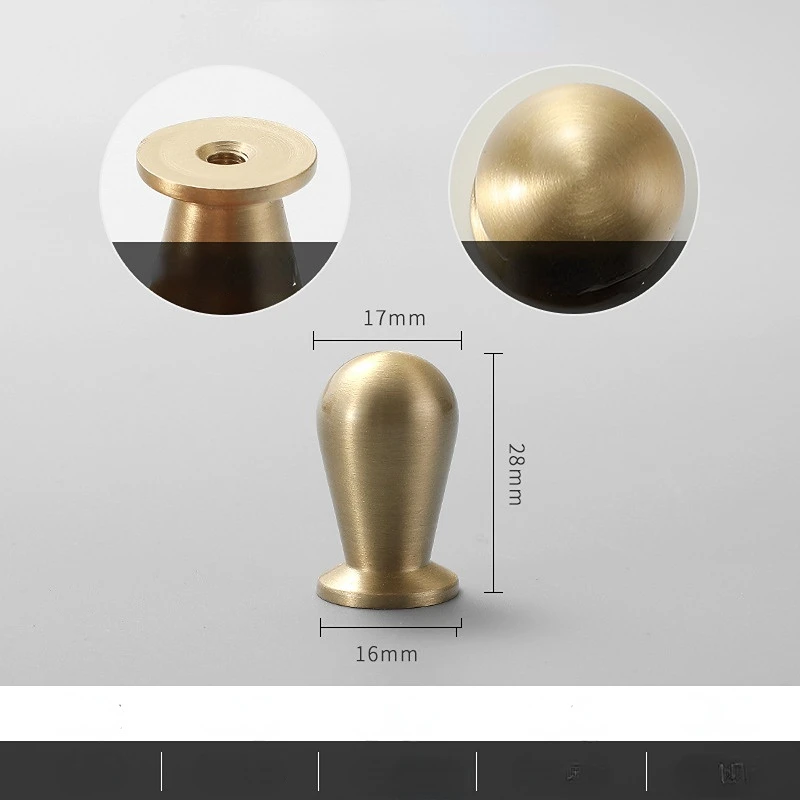Brass Furniture Handles for Cabinets and Drawers Golden Bright Round Brushed Nordic Luxury Wardrobe Dresser Pull Door Knobs: Beige