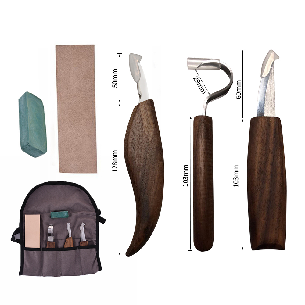 1/3/5/7/10/12pcs DIY Art Craft Carving Tools Hand Chisel Hook Knife Wood Carving Cutter Peeling Woodcarving Spoon Carving Cutter