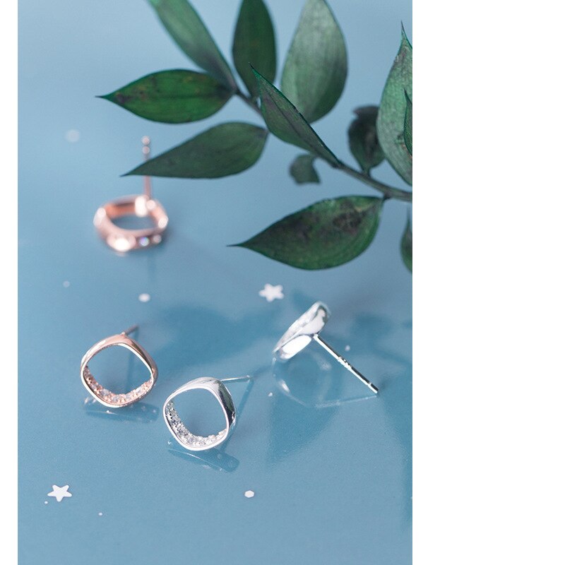 La Monada Vierkante Oorbellen Studs 925 Sterling Zilveren Fijne Sieraden Minimalistische Mooie Stud Oorbellen Voor Vrouwen Zilver 925 Koreaanse