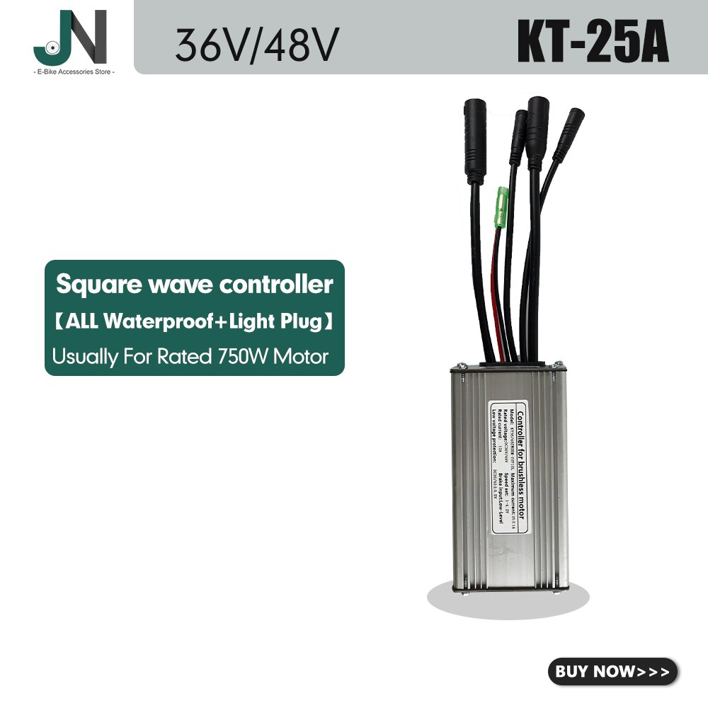 KT Ebike Controller 36V48V 250W-1000W Julet wodoodporna wtyczka 15A/17A/22A/25A/30A do zestawu do konwersji silnika elektrycznego roweru: 25A Squarewave WP