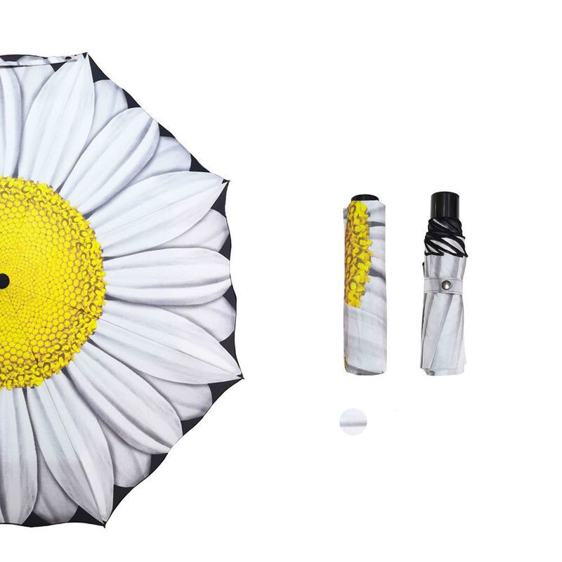 3d Sunflower Umbrella Women Three Folding Windproof Wasterproof Anti Uv Parasol Sunny Rainy Women's Umbrella: 6