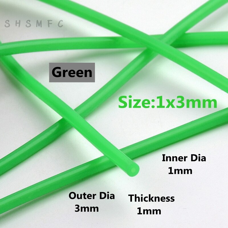 1m 1X3 2X3 3X 4 3,5X5,5mm flexibel Gummi Schlauch Silikon Rohr Trinken Weiche Rohr Wasser gelenke Aquarium Zubehör Kein Geruch Kapillare: Grün 1x3mm