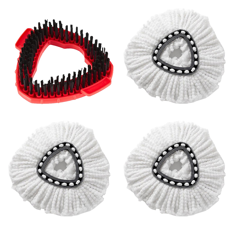 For O-cedar and Vileda EasyWring 1 Tank System Washable Mop Pad Triangle Rotating Mop Head Base Scrub Mop Brush Head Accessories: Dark Khaki