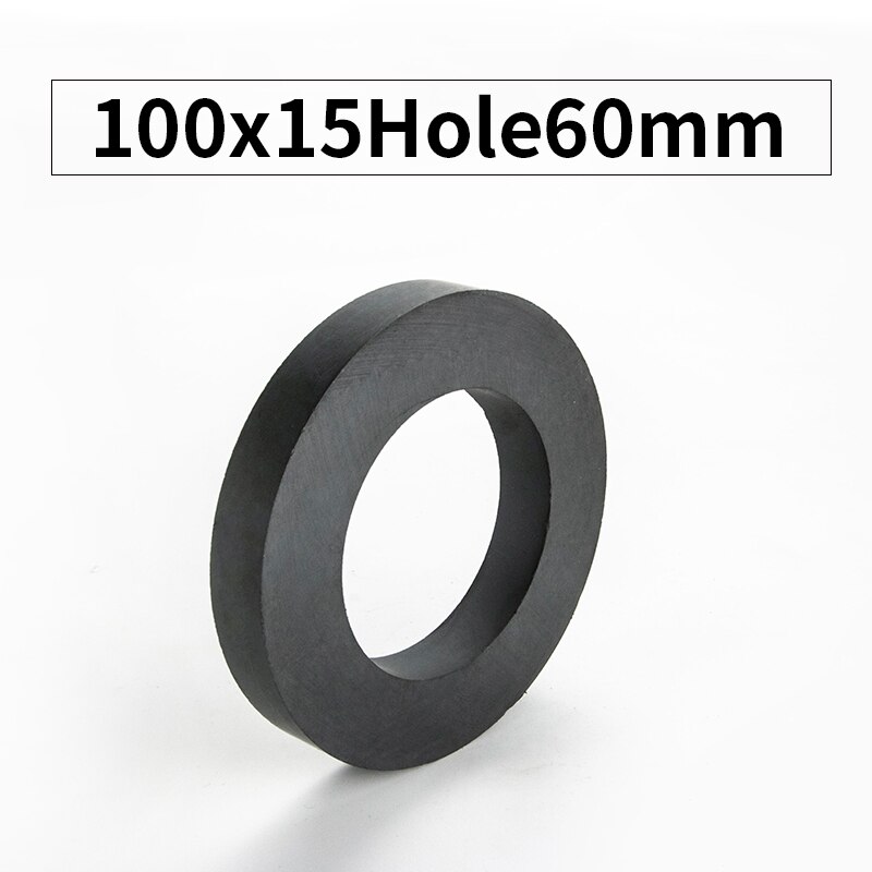 Rkzct 1 st rund ring svart ferritmagnet 7 storlek permanenta keramiska magneter 60 x 10 70 x 10 80 x 10 hål 32 50 x 10 80 x 15 100 x 15mm: Tyt -y100-60-1